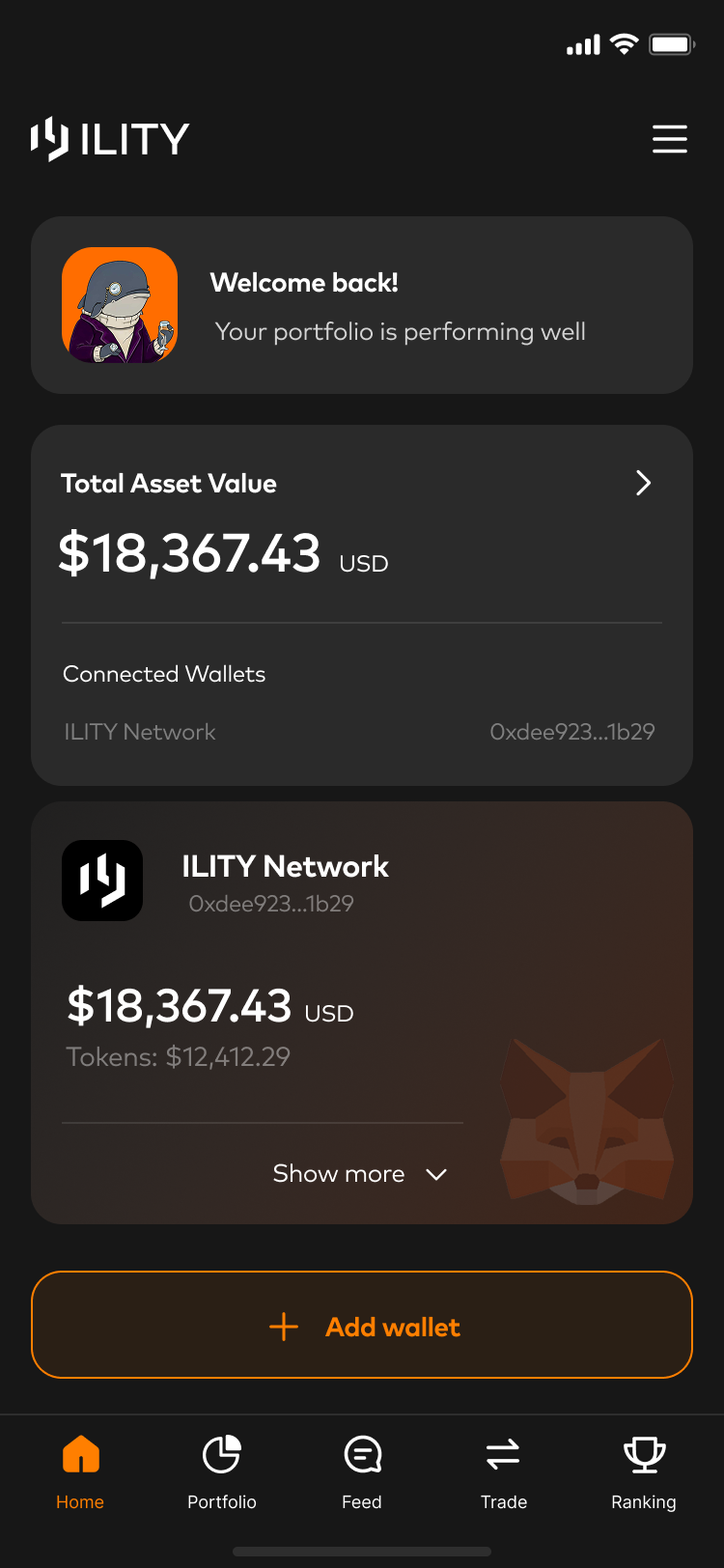 Portfolio Dashboard Mobile